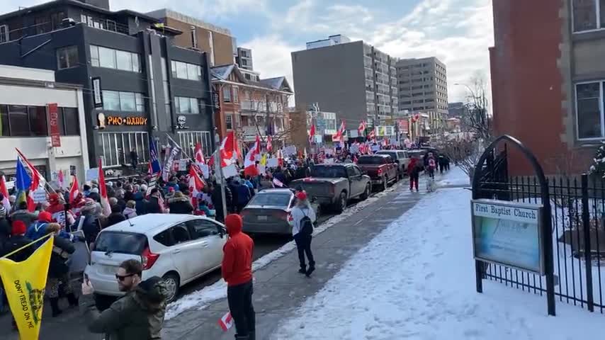 MASSIVE FREEDOM TRUCKERS MARCH IN CALGARY A B 3/5/2022.