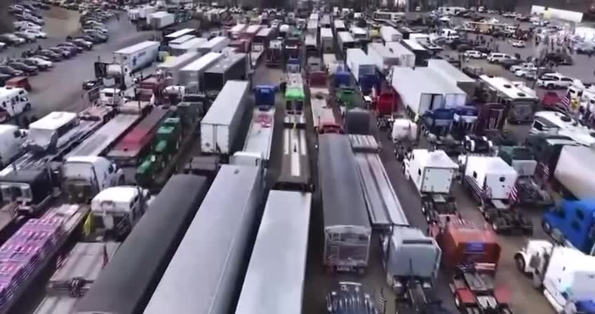 WASHINGTON DC - SEA OF TRUCKS FROM ABOVE