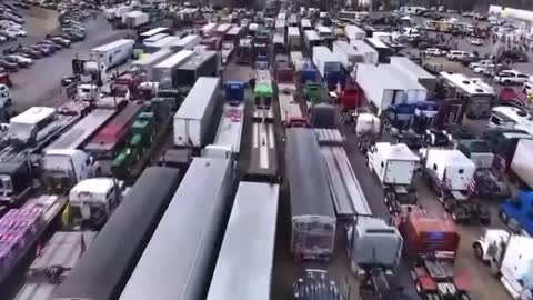 WASHINGTON DC - SEA OF TRUCKS FROM ABOVE