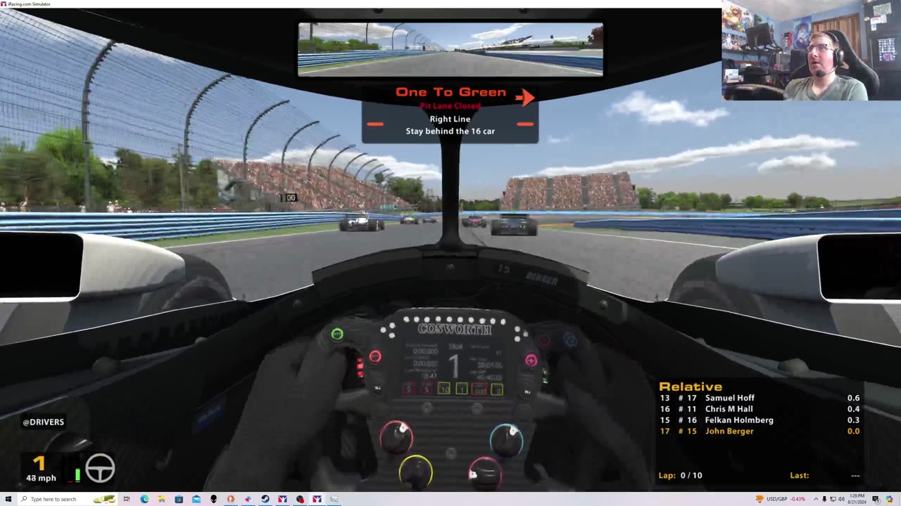 iRacing B Fixed IndyCar Series from Watkins Glen 8/21/24. New York's Famous Track.