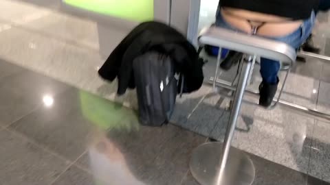 Black Thong Slip At The Airport