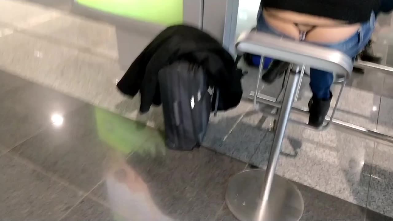 Black Thong Slip At The Airport