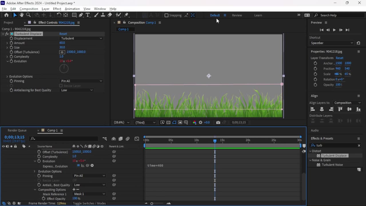 Grass Animation Effect After Effects Tutorial No Plug-in required