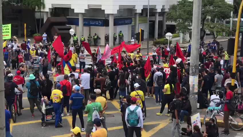 Protesta en Bucaramanga, día del trabajo