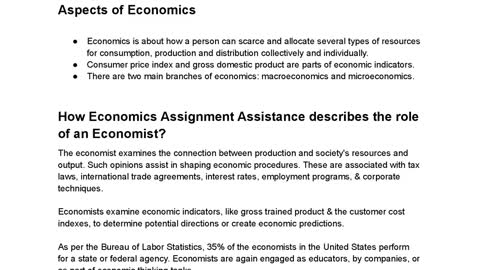 How do Assignment Experts help to understand the Concepts of Economics?