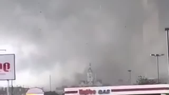 Tornado Rips Bell Tower off Courthouse