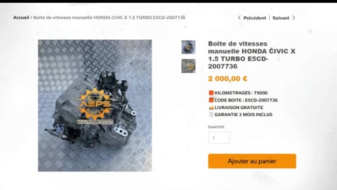 AEPSPIECES.COM - Boite de vitesses manuelle HONDA CIVIC X 1.5 TURBO E5CD-2007736