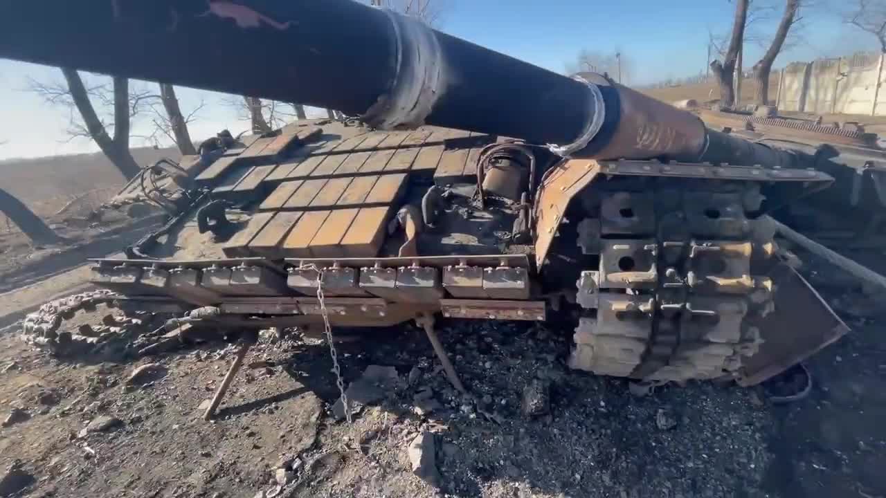 Destroyed tank of the Armed Forces of Ukraine nicknamed SKIF - Stepnoy area