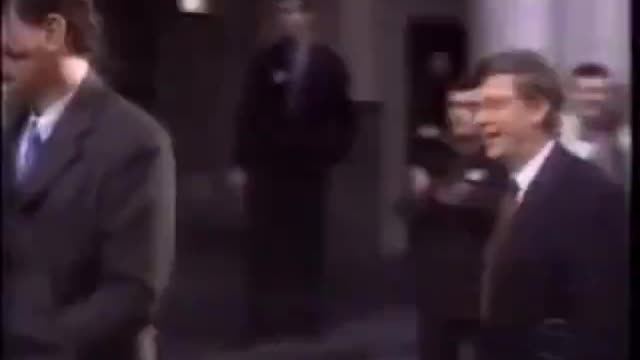 Bill Gates Gets Multiple Pies Thrown in His Face in Brussels, Belgium 1998