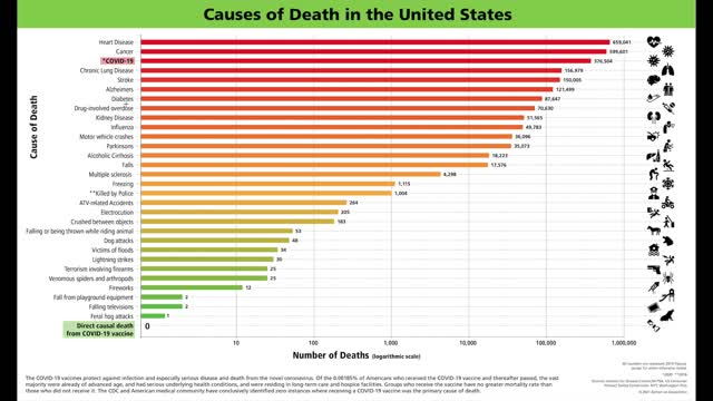 Infographic- US Causes of Death and Vaccine Safety