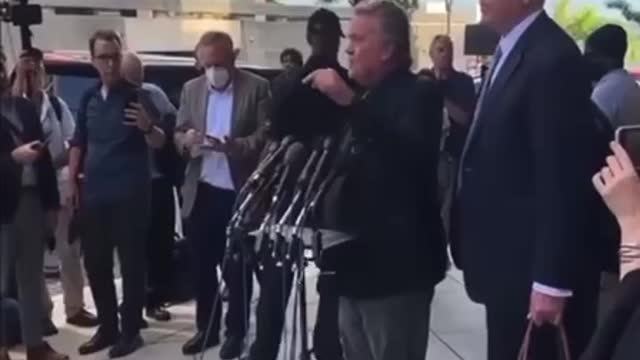 Steve Bannon Torches EVERYBODY Outside the Courthouse