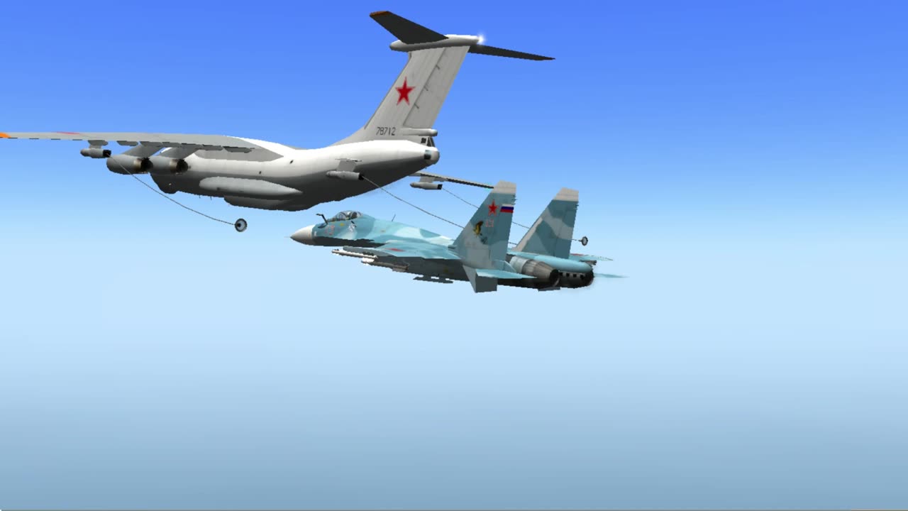 Su-33 fighter air refueling with IL-78M tanker - LockOn- Flaming Cliffs 2