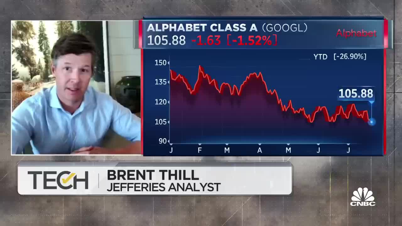 A lot of the negativity is already baked in to Alphabet's stock, says Jefferies' Brent Thill