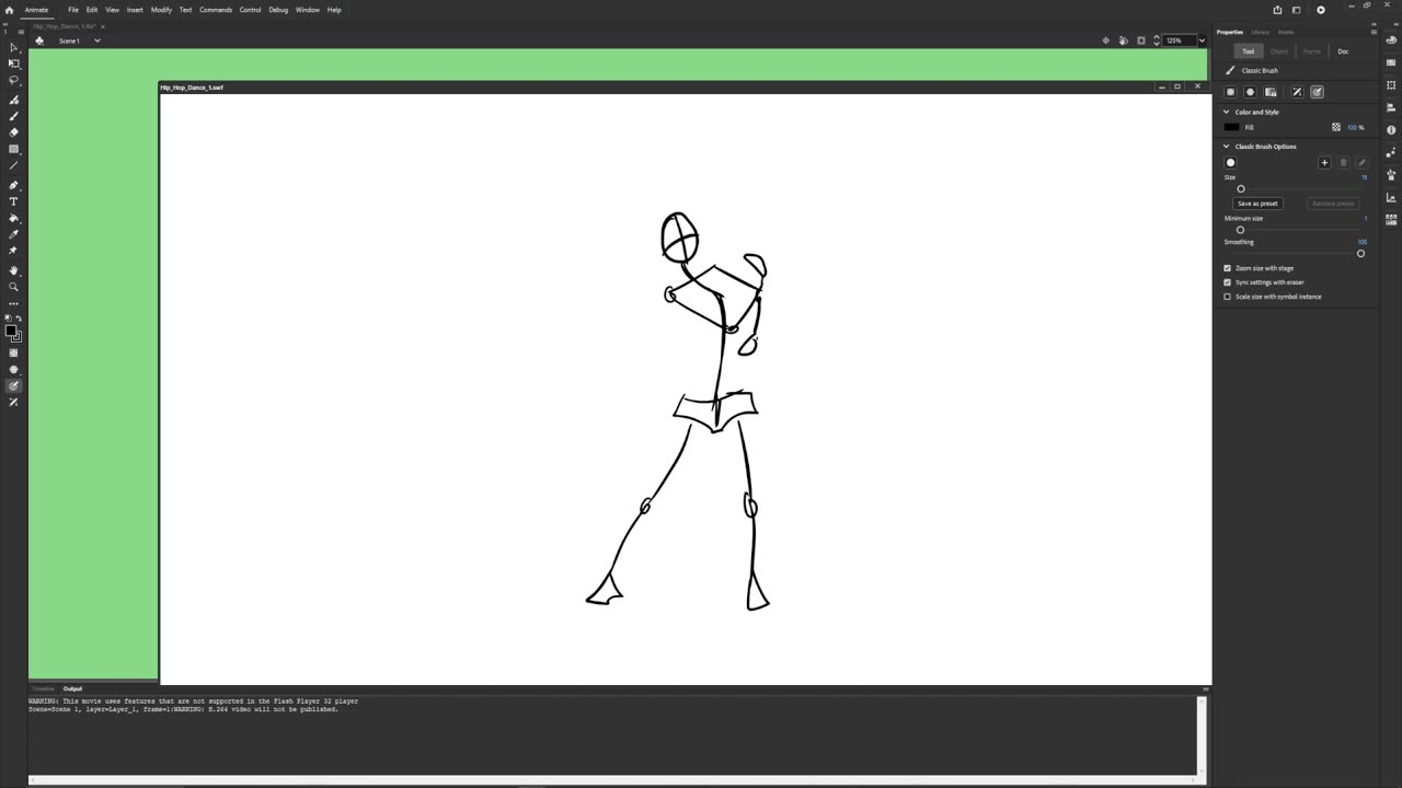 Hip-hop dance stick figure animation