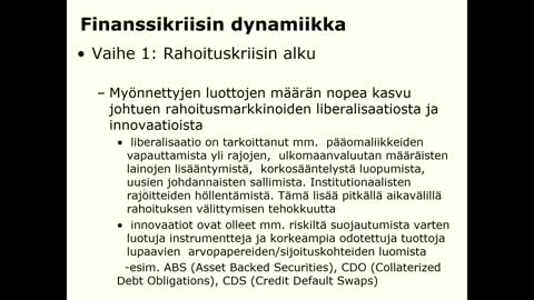 Finanssikriisin syitä ja seurauksia