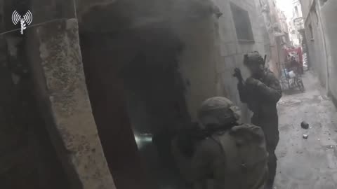 IDF footage of close fire contact between the Israeli military and Hamas forces