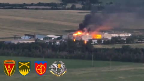 Burning warehouses of Russian ammunition on Ukrainian soil