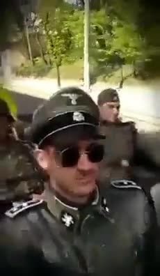 Ukrainian Nazis Drive Around In Uniform
