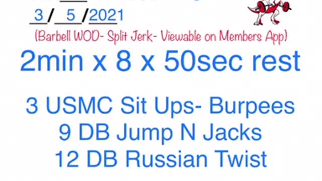 WOD 3/5/2021 Tuff Luv CrossFit