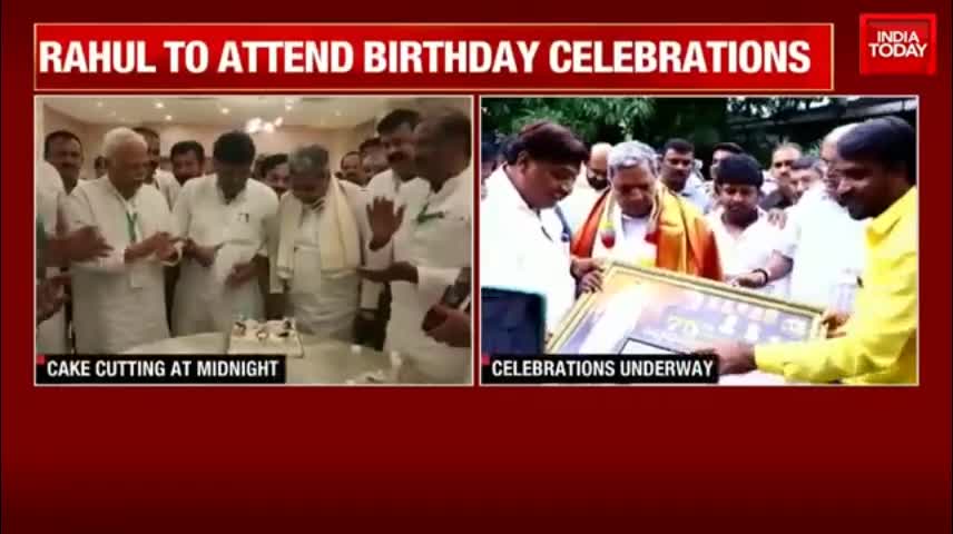 Video Of Siddaramaiah Birthday- Ex-Karnataka CM Cuts Cake Alongside DK Shivakumar - Karnataka News