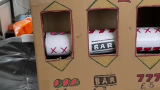 Man Creates Cardboard Slot Machine