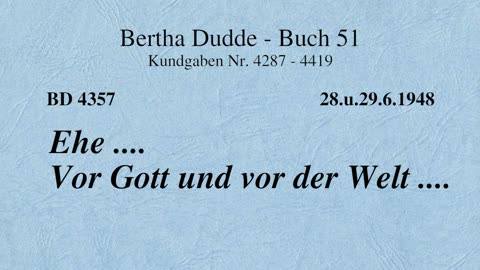 BD 4357 - EHE .... VOR GOTT UND VOR DER WELT ....