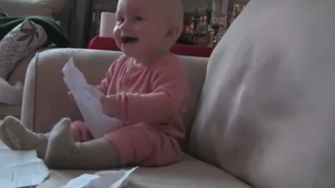 EXTREMELY CUTE BABY LAUGHING WHEN WE TEAR UP PAPER