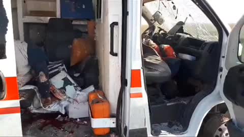 Ambulance Ambushed and left bloody by unknown attackers