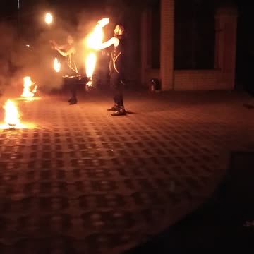 Unusual fire show