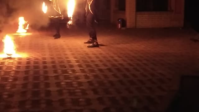 Unusual fire show