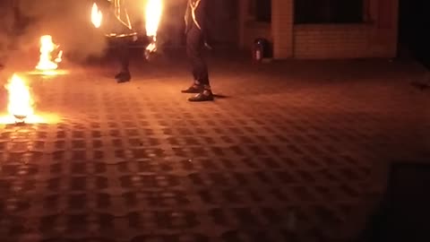 Unusual fire show