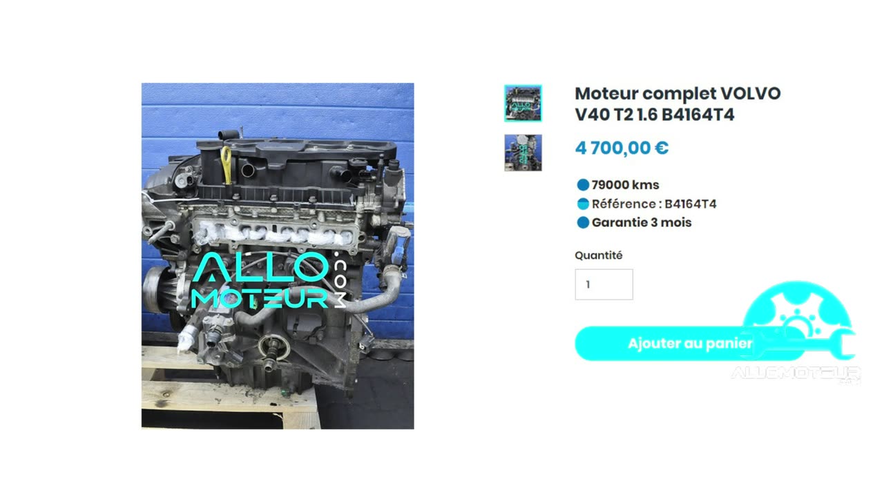 ALLOMOTEUR.COM - Moteur complet VOLVO V40 T2 1.6 B4164T4