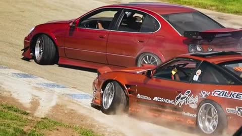 Slow-motion car repair during car racing on the racetrack