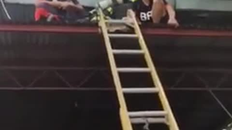 Fire Trainee performs ladder drills 👩‍🚒