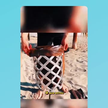 Man turns soda and beer cans into a trash collection basket