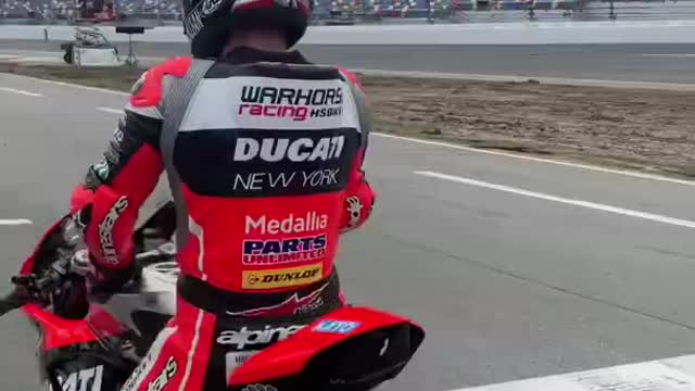 Ducati V2 in race track