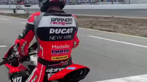 Ducati V2 in race track