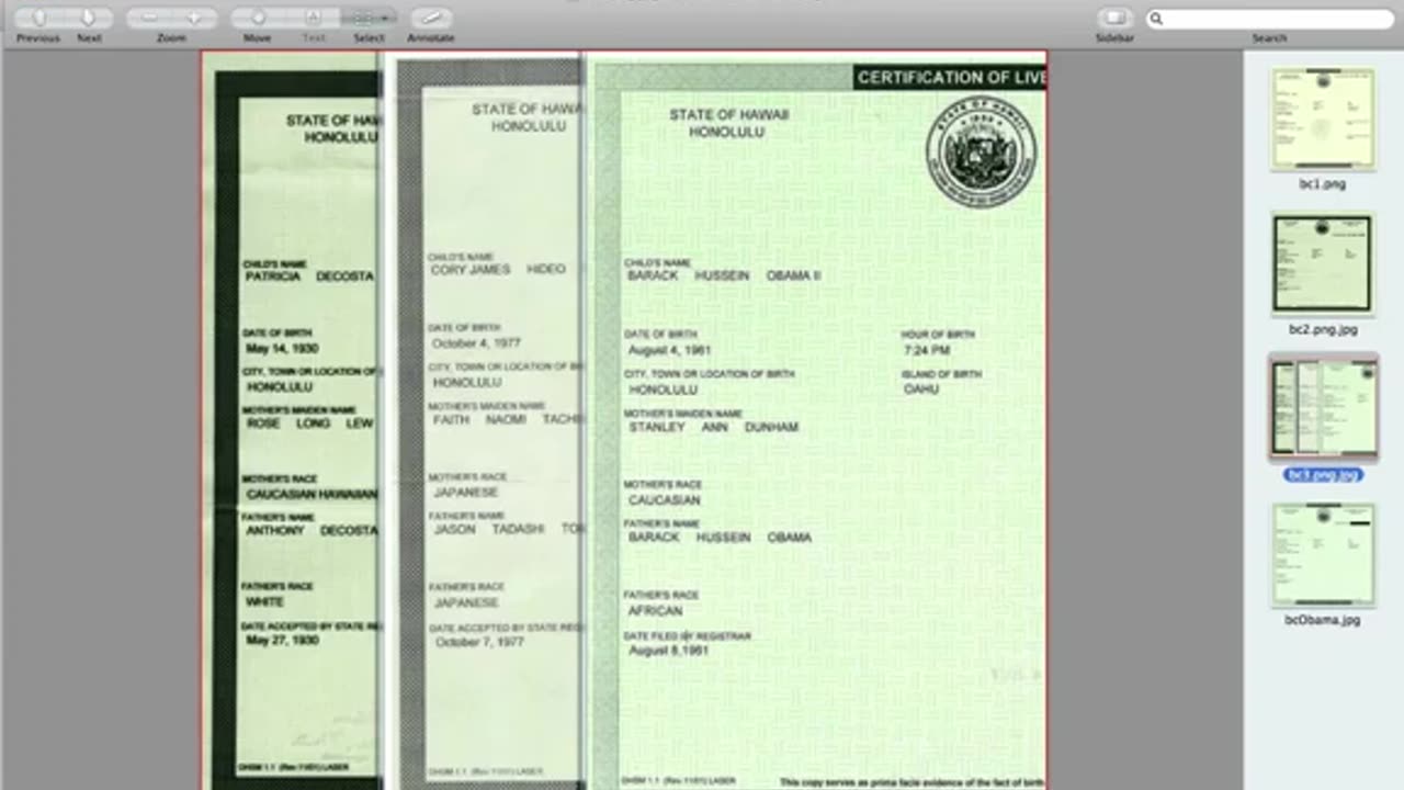 2011, Obama Birth Certificate Faked In Adobe Illustrator - Official Seg 3 (6.09, 10) 4 (2)