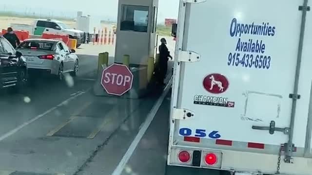 Is the border checkpoint so strict now? Small left lane right truck lane American truck driver