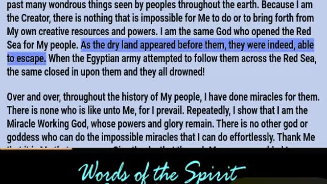 Words of the Spirit. July 4 2022