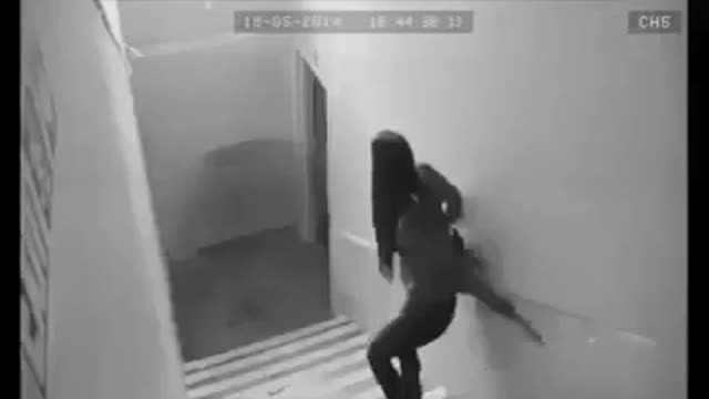 ghost caught on camera on stairs