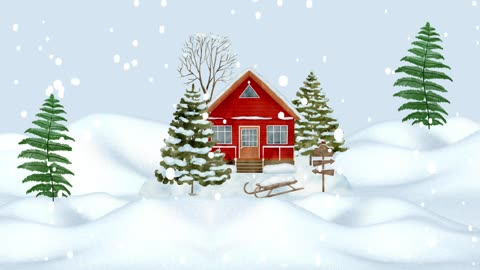 2D Cabin in Snow 1