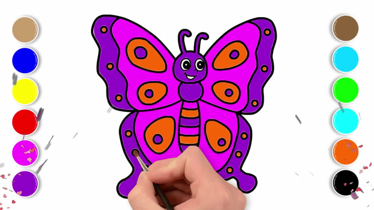 How to Draw Butterfly and Coloring Easy Step By Step For Kids