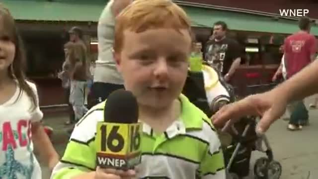 Funny kid interviewed at Pennsylvania county fair