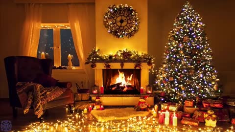 Nat King Cole,Frank Sinatra,Dean Martin,Elvis Presley,Bing Crosbey Classics Christmas with Fireplace