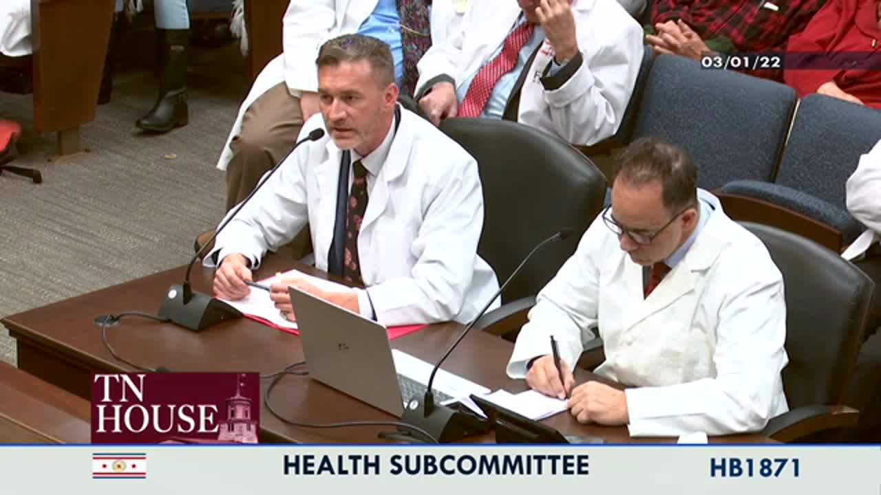 Dr. Ryan Cole Testimony at the TN Health Subcommittee