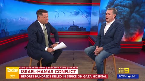 Hundreds reported dead in Gaza hospital explosion | Israel-Hamas war | 9 News Australia