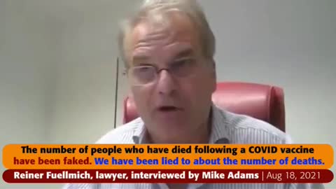 Dr. Reiner Fuellmich: 500 000 americans have died following covid-19 kill shots