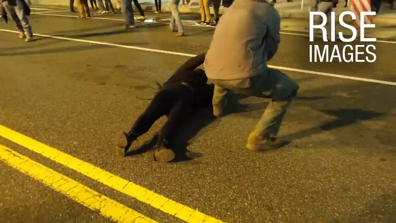 BLM Female Protestor gets Knocked Out by Pride Boy