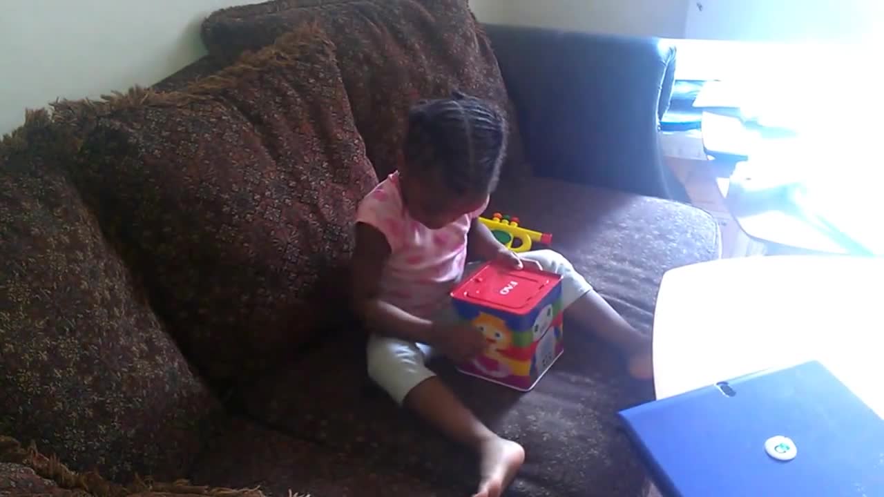 Girl Has The Cutest Reaction When Jack In The Box Pops Out